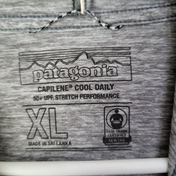 patagonia Capilene Cool Daily Hoody Long Sleeved Hooded Shirt Gray SZ XL - Picture 3 of 7